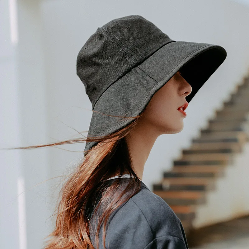 

Spring Summer New Bucket Hat Women Simple Solid Color Bucket Hat Unisex Outdoor Casual Retro Panama Sun Hat Lady Fisherman Hat