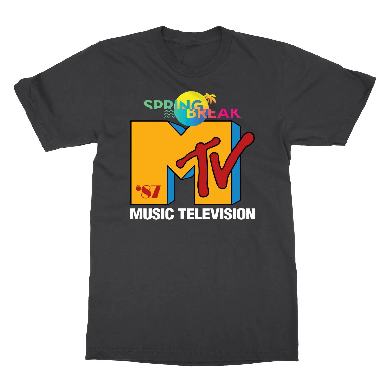 Классическая мужская футболка с логотипом Mtv весна лето 87'|Мужские футболки| |