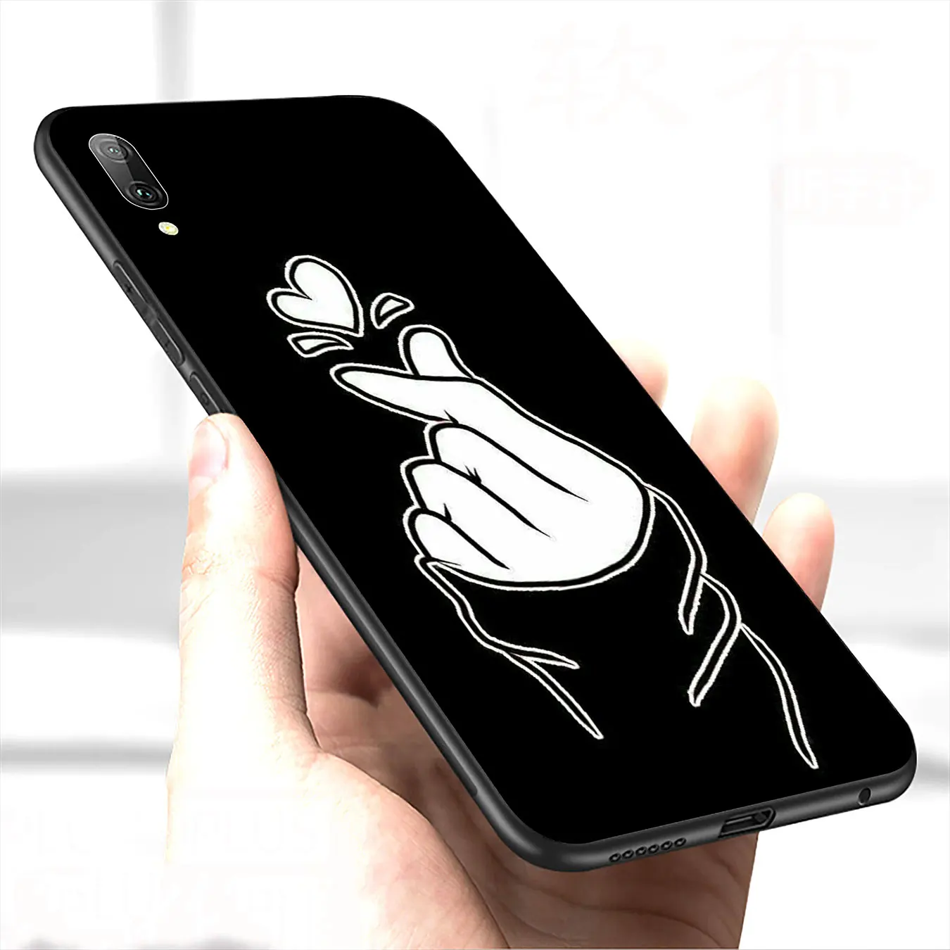 Мягкий чехол IYICAO Love on the finger kpop heart для Huawei Y9 Y7 Y6 Prime 2019 Honor 20 10 9 9X 8C 8X 8 Lite 7C 7X 7A Pro |
