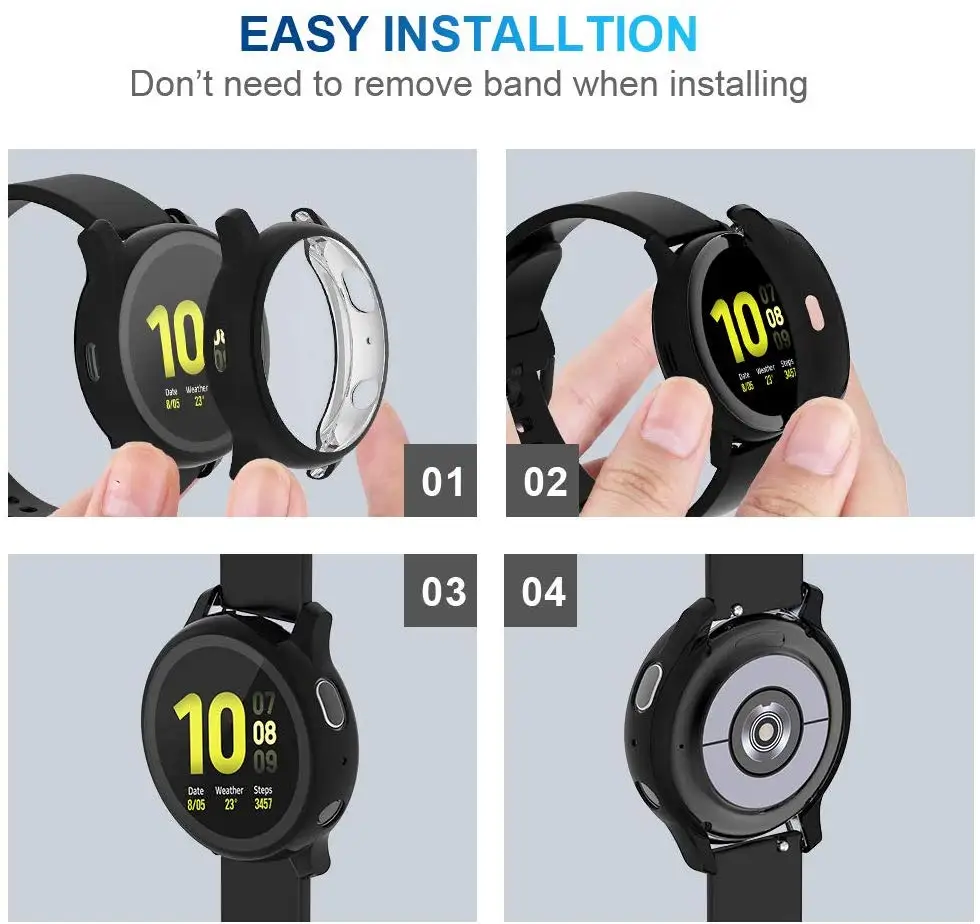 Чехол для Samsung galaxy watch active 2 1 силиконовый чехол бампер с полным покрытием защита