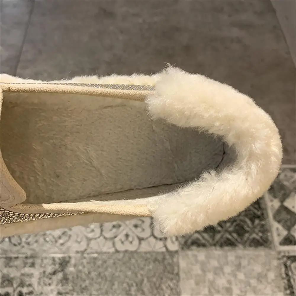 2019 autumn winter new women shoes plus velvet warm shiny rhinestone women's fashion loafers flat | Обувь