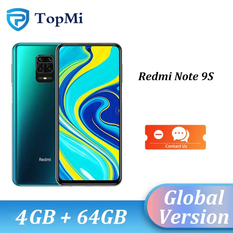 2020 глобальная версия Xiaomi Redmi Note 9S смартфон 4 Гб оперативной памяти 64 встроенной