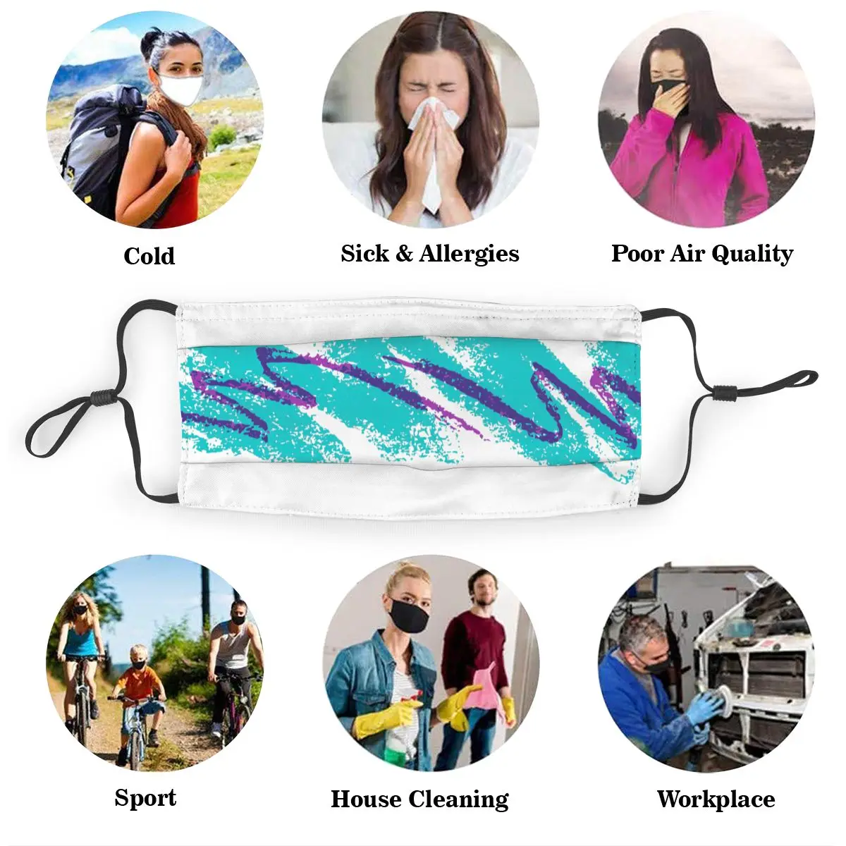

90s Cup Filters Washable Mask Mouth Face Anti PM2.5 Dust Fabric Cotton Mascarillas Adult Children's Earloop Protective