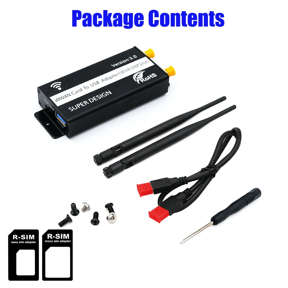 

Адаптер NGFF(M.2)-USB 3,0 со слотом для SIM-карты для модуля WWAN/LTE/4G
