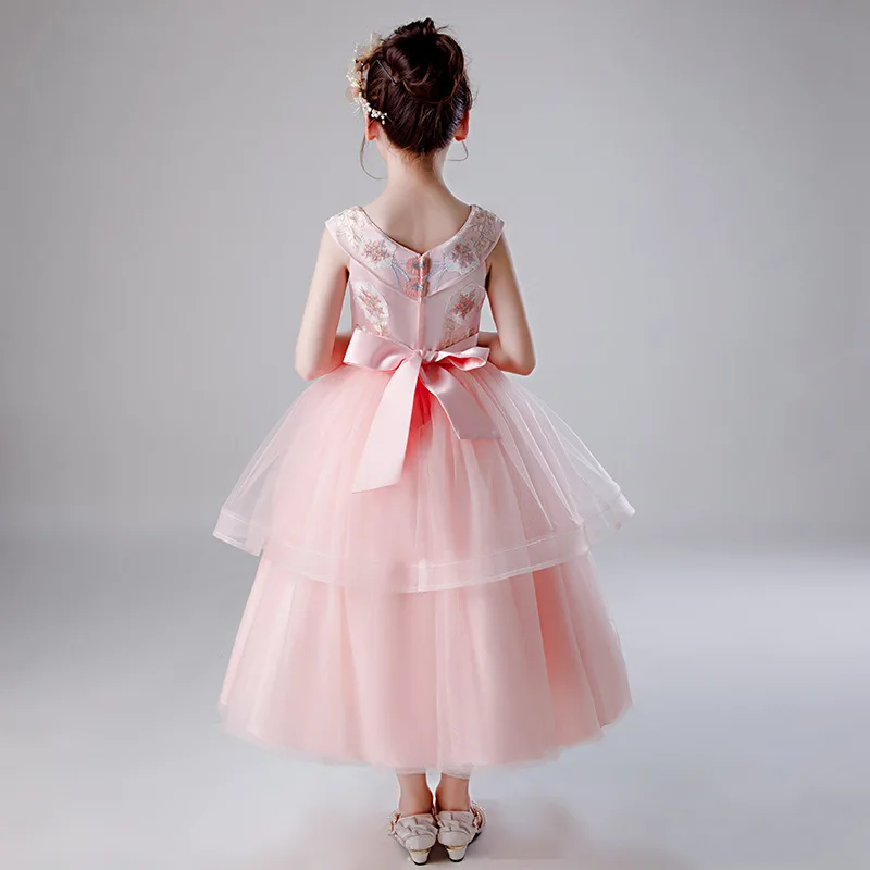 Платье для девочек с цветочной феи пряжа свадьбы Рождество лето 2019 милое розовое