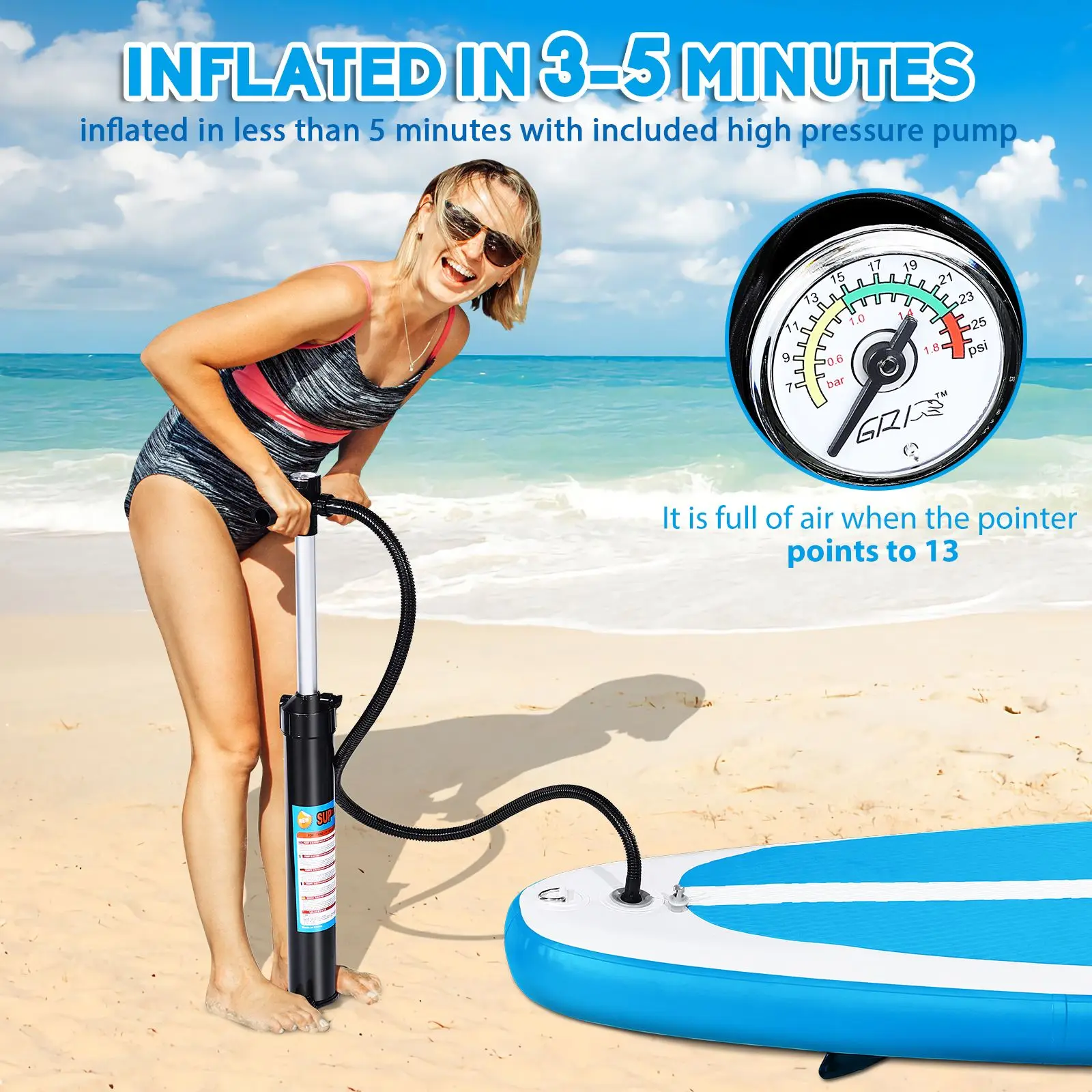 

BESPORTBLE Paddle Board Premium Inflatable Paddle Board Stand up Paddle Board Bonus Manual Pump Ankle Leash Repair Kit for Adult