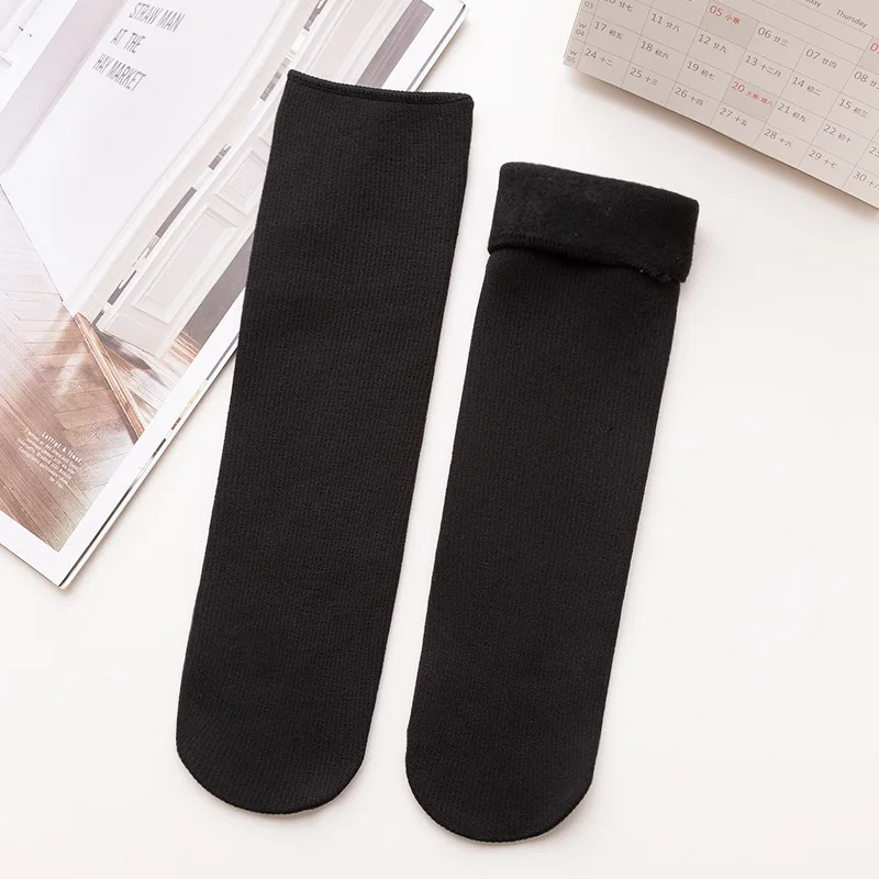 6Pairs Winter Warmer Thicken Cashmere Snow Socks For Men And Women Plus Velvet Thick Thermal Pure Cotton Plush Boots Floor Socks
