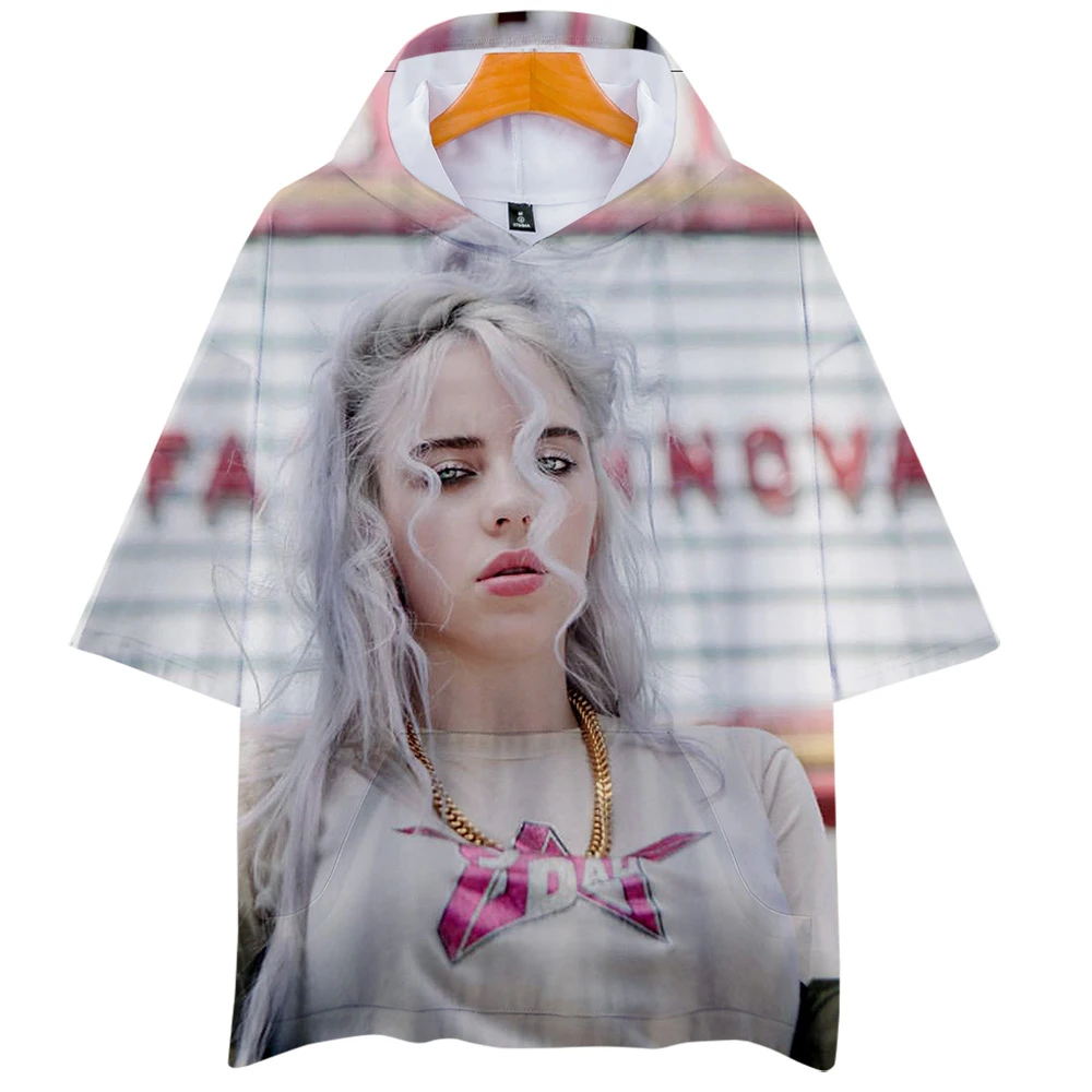 Billie Eilish 3D толстовки Новинка короткий рукав мода лето/весна футболка классная и дышащая футболка с коротким рукавом