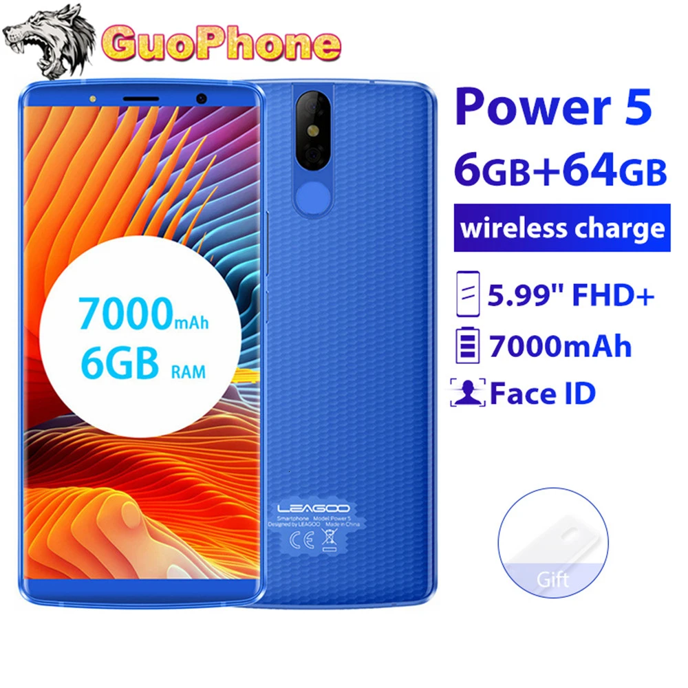 Смартфон LEAGOO POWER 5 99 дюйма FHD + 6 ГБ ОЗУ 64 Гб ПЗУ Android 8 1 Восьмиядерный процессор MT6763V