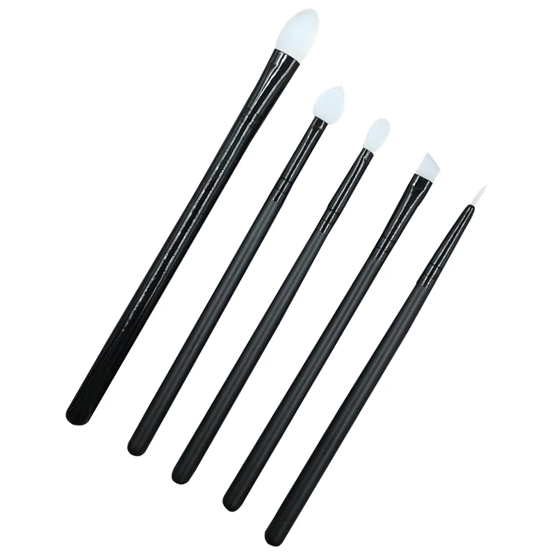 

5pcs Multifunctional Cosmetic Brushes Silicone Eyeshadow Lip Brushes Eye Shadow Eyeliner Facial Makeup Brush Set Applicator