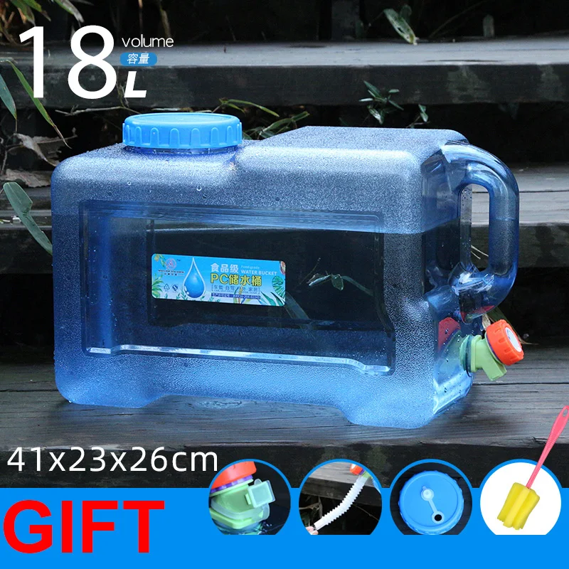 

Outdoor Water Bucket Portable Wateater Bucket Portable Tank Container with Faucet for Camping 5/7.5/8/10/12/15/18L Capacity