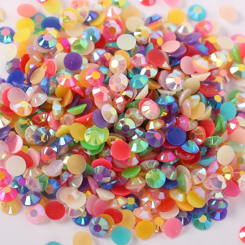Mixed colors Lucia crafts 500 шт 5 мм Разноцветные AB плоские с оборота полимерные Стразы DIY мобильный телефон дизайн ногтей G0308 - Цвет: Mixed colors