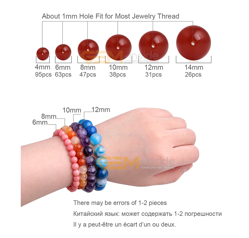 

Gem-inside Natural Freeform Gem stone Agates 6x8mm Beads For Jewelry Making Bracelet Necklace DIY Gifts Wholesale