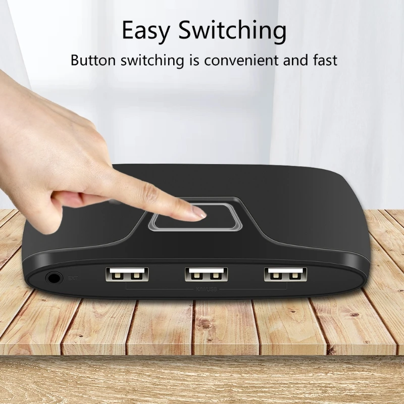 

New KVM HDMI-compatible Switcher Switch Box 2 Computer Hosts Share A Display 2 In1Out 4K 3840x2160 3D 60Hz Easy Operate
