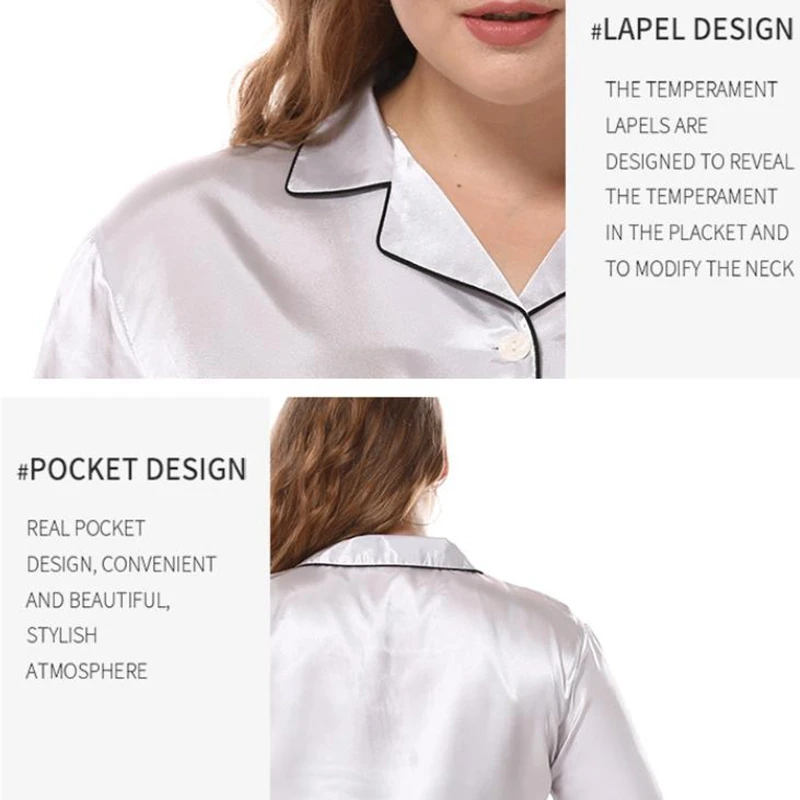 

Plus size pajamas women's rayon pajamas set long sleeve trousers cardigan loose 2PC home service simple style pijamas women