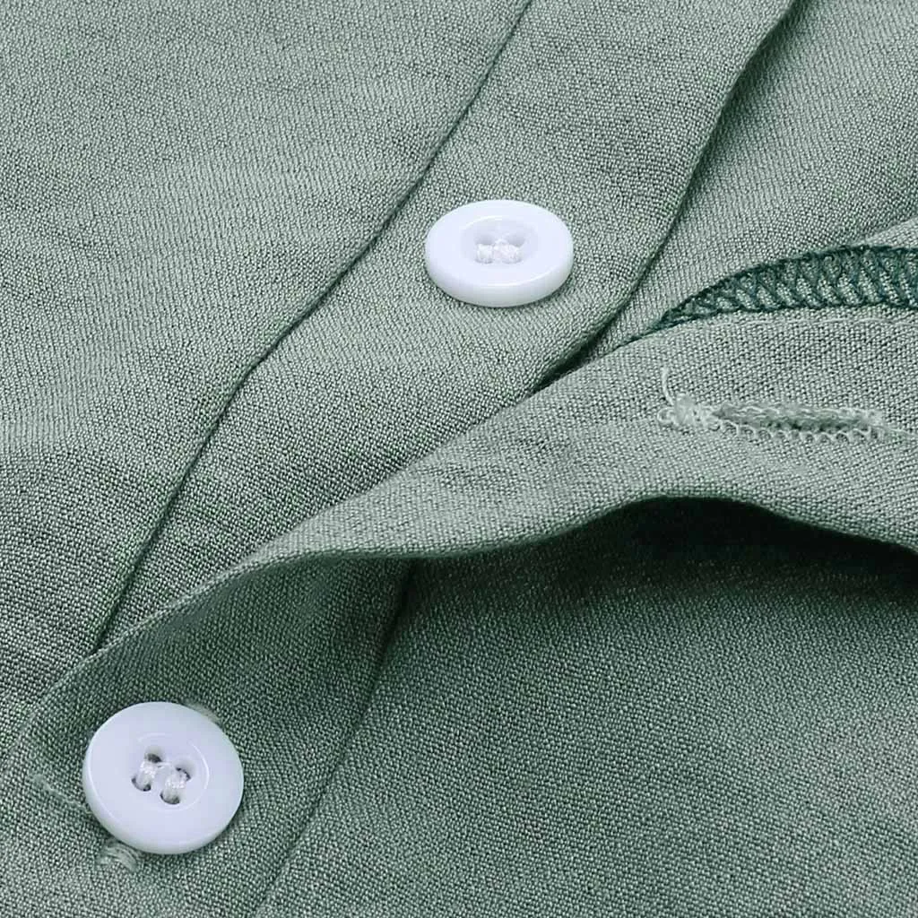 Мужские рубашки летняя блузка с короткими рукавами и карманами из пеньковой