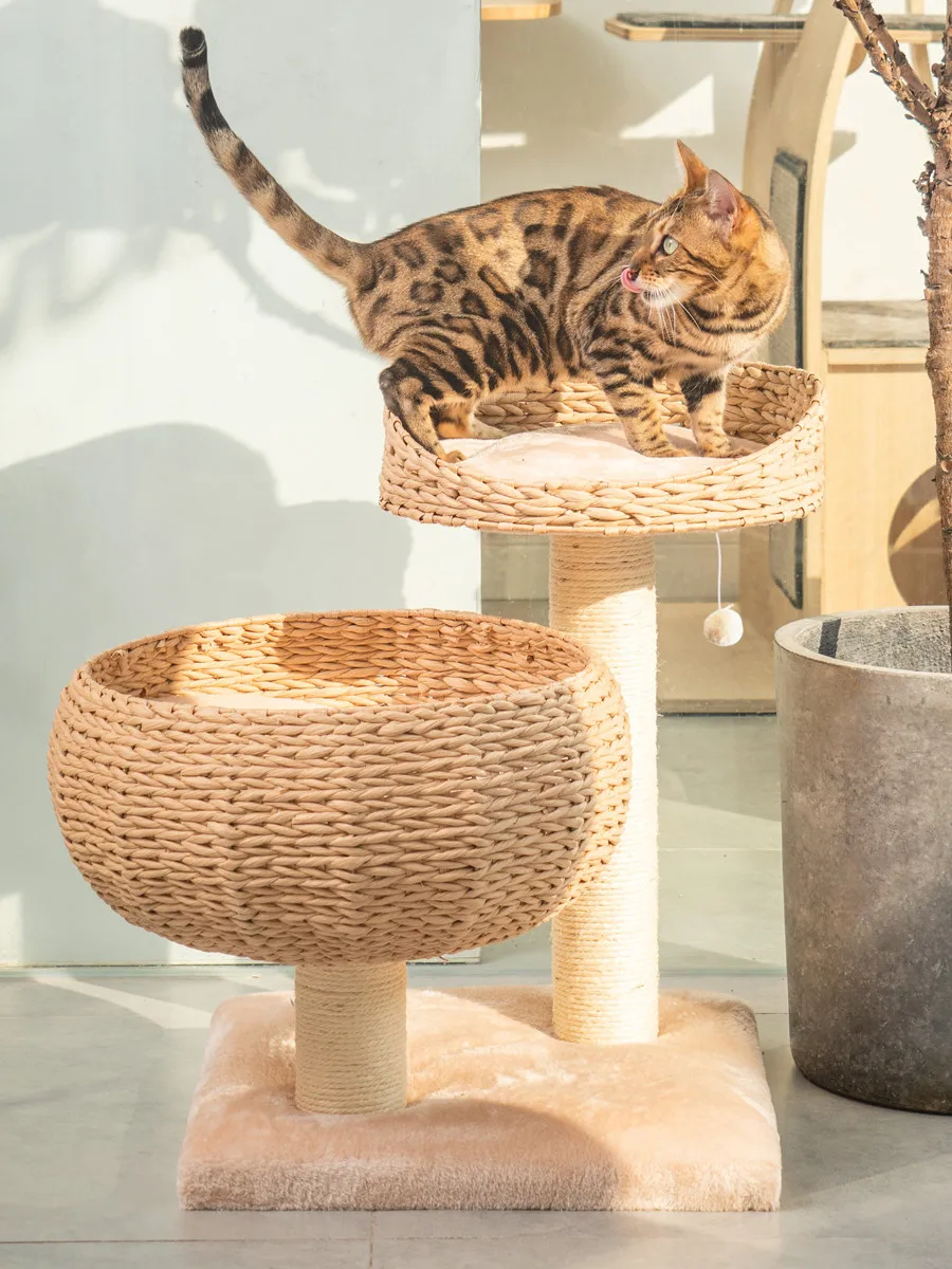 

Stable Cat Climbing Frame Nest Cat Tree One Durable Large Sisal Space Capsule Woven Big Cat Nest Grab Board Column