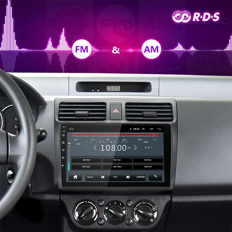 Jansite R9 10 &quotАвтомагнитола для Suzuki Swift 2005 2016 4G сеть Wifi Android 8 1 сенсорный экран
