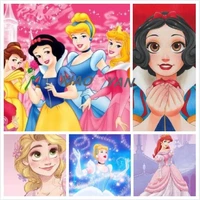 disney cartoon princess fairy tale 5d diy diamond painting full diamond embroidery childrens room decor cross stitch kits