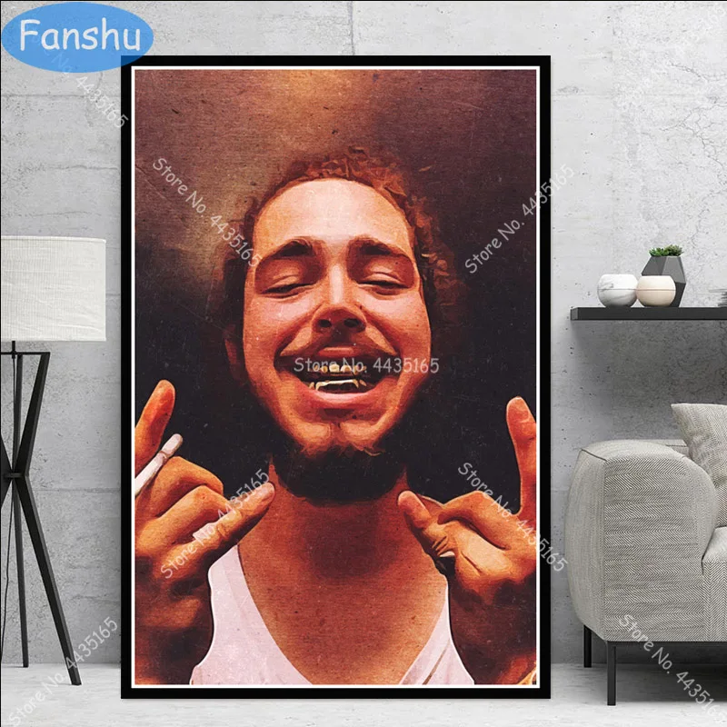 Художественный плакат Post Malone хип хоп звезды Плакаты и принты настенное