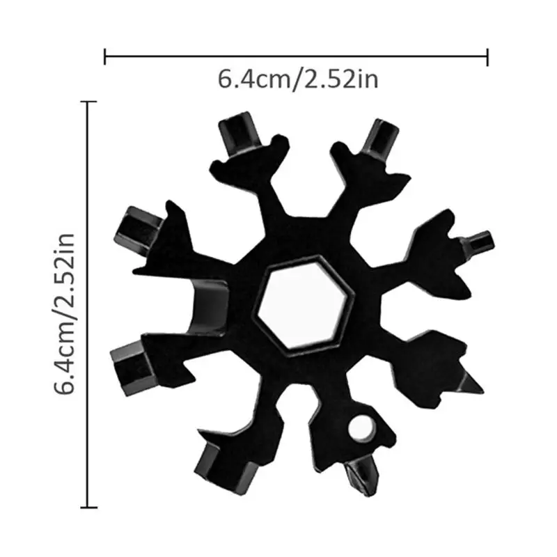 18-in-1 Snowflake Multi Pocket Tool Stainless Steel Wrench spanner hex wrench multifunction Camping outdoor products | Инструменты