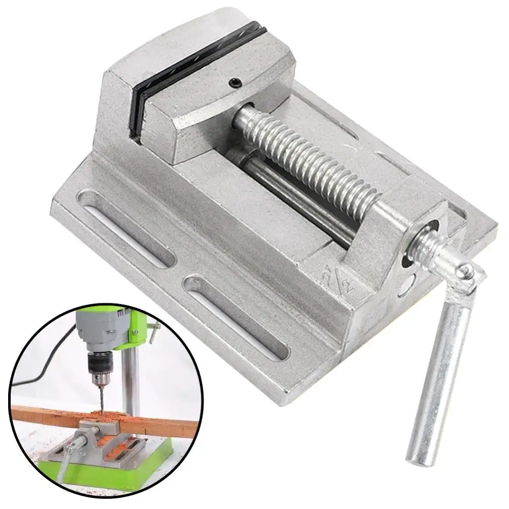 

2.5 Inch Drill Press Vise Aluminium Alloy Heavy Duty Vise Clamp Machine Mini Vice Flat Pliers Mini Bench Clamp Repair Tools