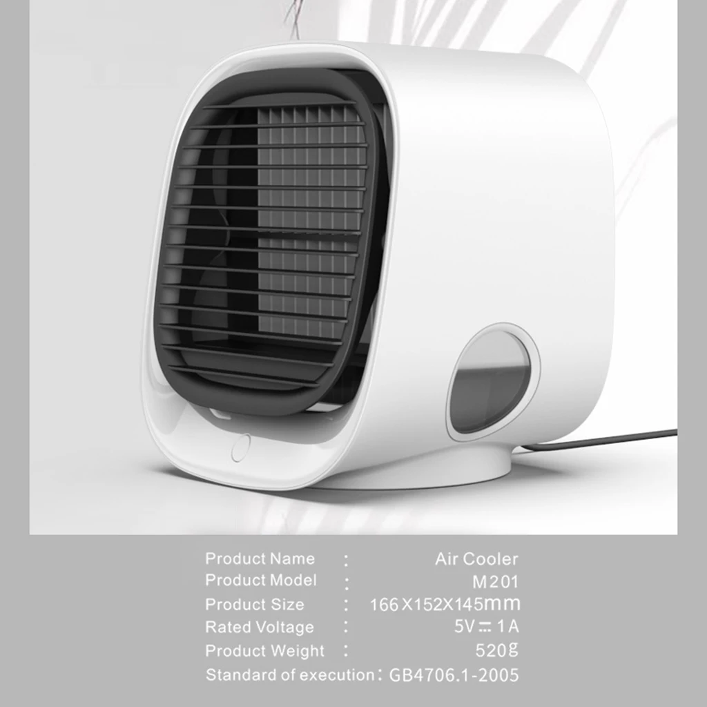 

Air Cooler Fan Mini Desktop Air Conditioner with Night Light Mini USB Water Cooling Fan Humidifier Purifier Multifunction FAN8