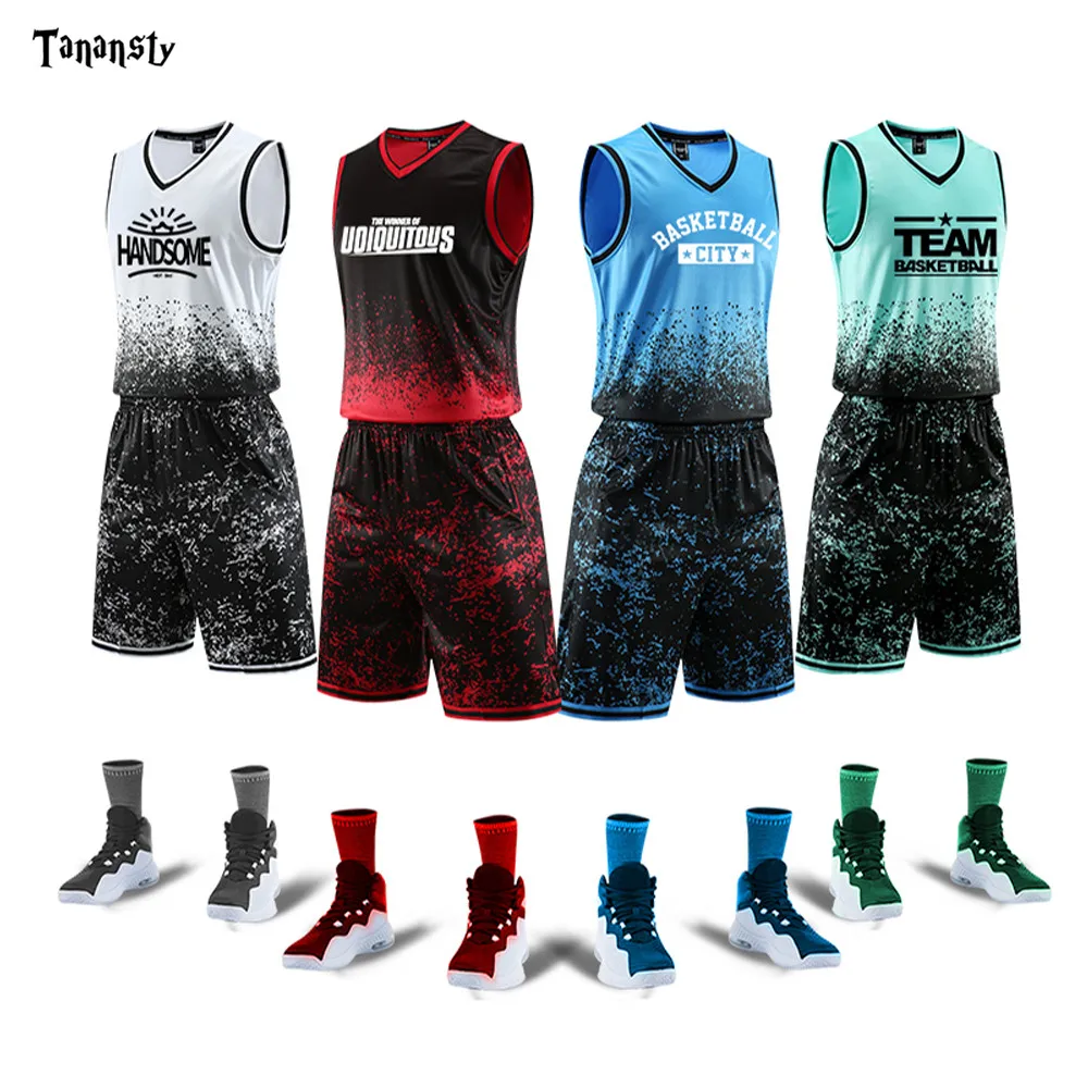 Комплект Баскетбольной униформы мужской комплект спортивной одежды с именем и