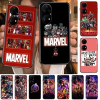 marvel avengers phone case for huawei p50 p40 p30 p20 10 9 8 lite e pro plus black etui coque painting hoesjes comic fas