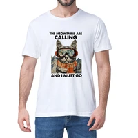 ski skier skiing cat lovers the meowtains are calling and i must go funny mens 100 cotton novelty t shirt unisex humor women