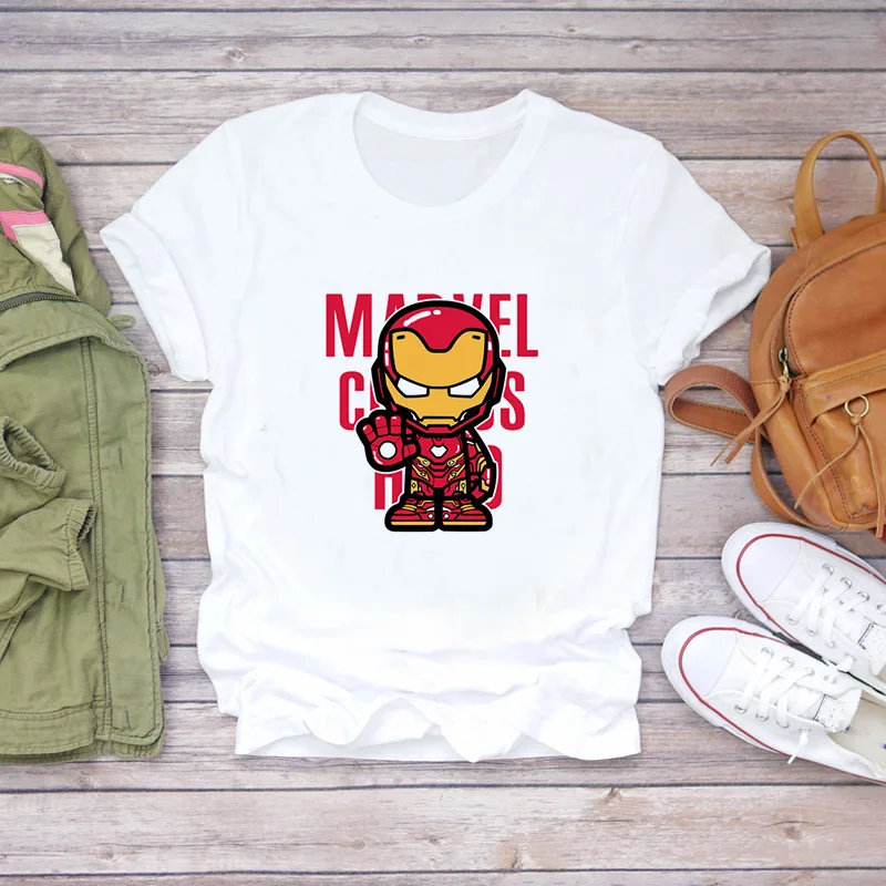 

Camisetas Superhero Cartoon Image Summer Cool Fashion Women White Tshirt 2021 Harajuku Style Crop Tops Femme Clothing Kawaii