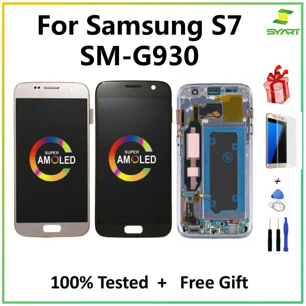 OLED ЖК экран для Samsung Galaxy S7 SM G930F дисплей сенсорный дигитайзер сборка G930 Замена