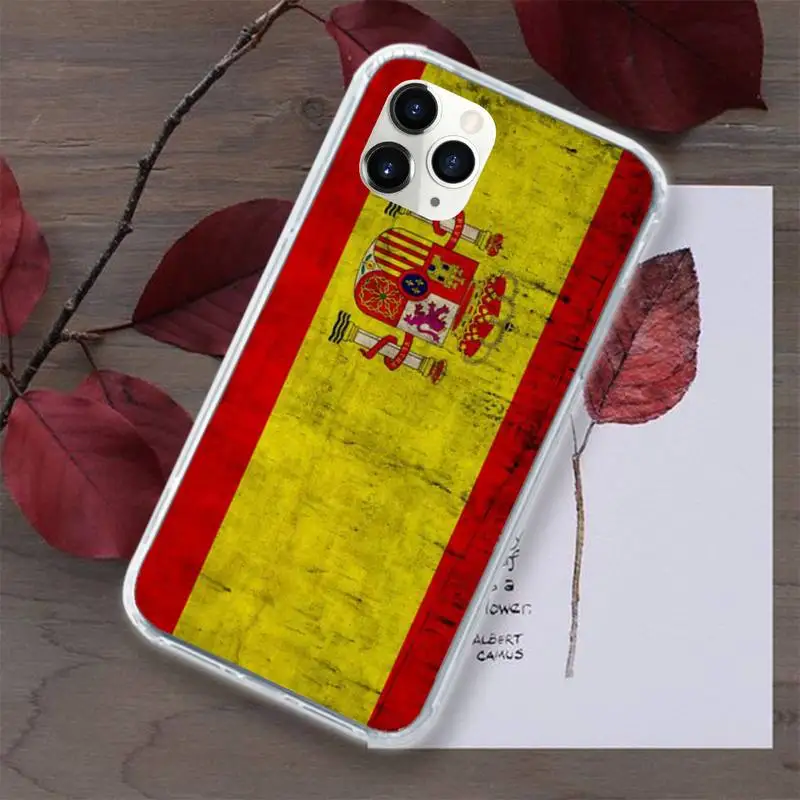 

Spain Spanish flag Phone Case Transparent for iPhone 11 12 mini pro XS MAX 8 7 6 6S Plus X 5S SE 2020 XR