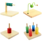 Детская игрушка, деревянный материал Монтессори, сенсорные Обучающие Диски для дошкольников, Обучающие деревянные игрушки для малышей