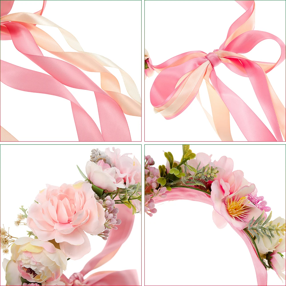 

MOLANS Handmade Wedding Flower Crown Headband For Bride Bridesmaid Hair Band Art Photography Cute Romantic Hair Accessories
