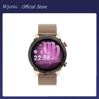 m juniu women man ak25 smart watch clock bluetooth call mp3 player 1 28 inch hd full touch ip68 waterproof fitness tracker clock