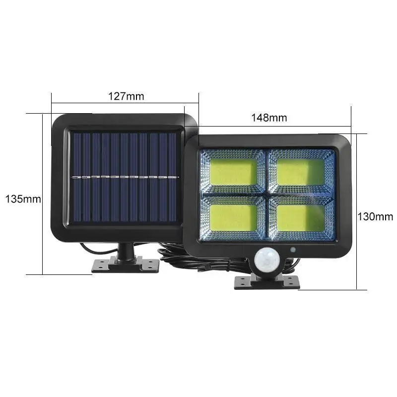 

100/128LED Solar Light Outdoor Motion Sensor Recharge Solar Wall Light Waterproof Emergency Led Light Street Garden Porch Lamp