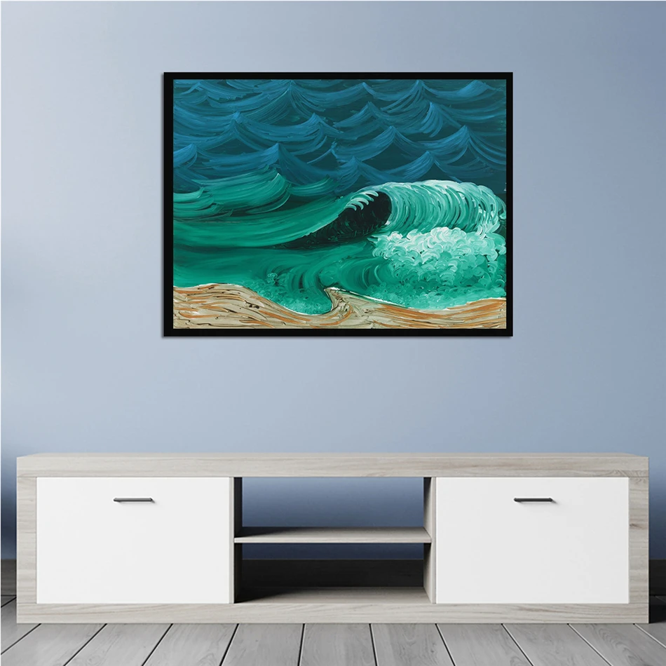 Картина Fuwatacchi волнистая Настенная картина маслом абстрактная и почтовая печать