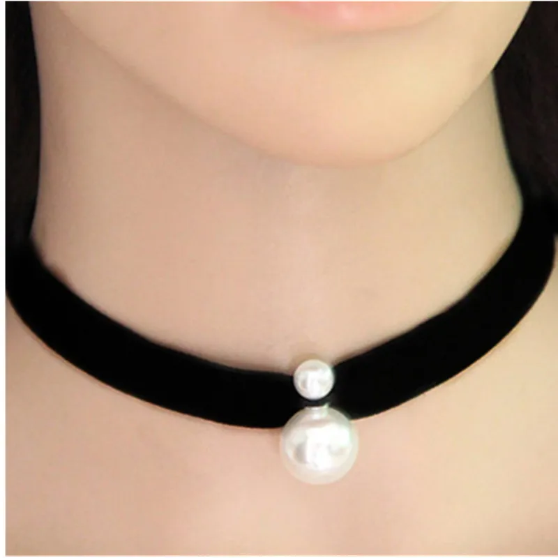 Новинка 2021, высококачественные аксессуары, ювелирные изделия, жемчужная цепочка до ключиц, короткое ожерелье, готическое бархатное жемчужное кружевное ожерелье, цепочка для женщин