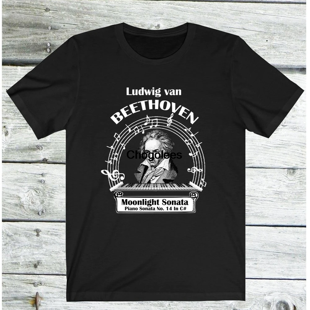 Рубашка Beethoven Moonlight с сонатой классическая музыкальная футболка музыкальный