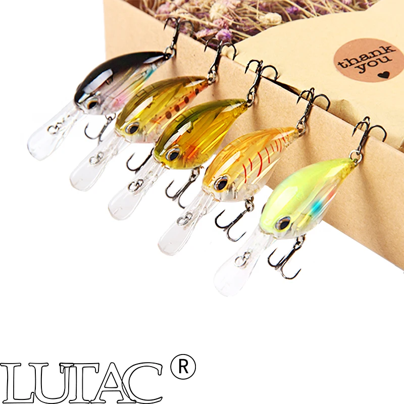 

LUTAC Crankbait Hard Plastic Artificial 60mm 5.8g BKK Hook Crank Wobbler Bass Pesca Fishing Lure