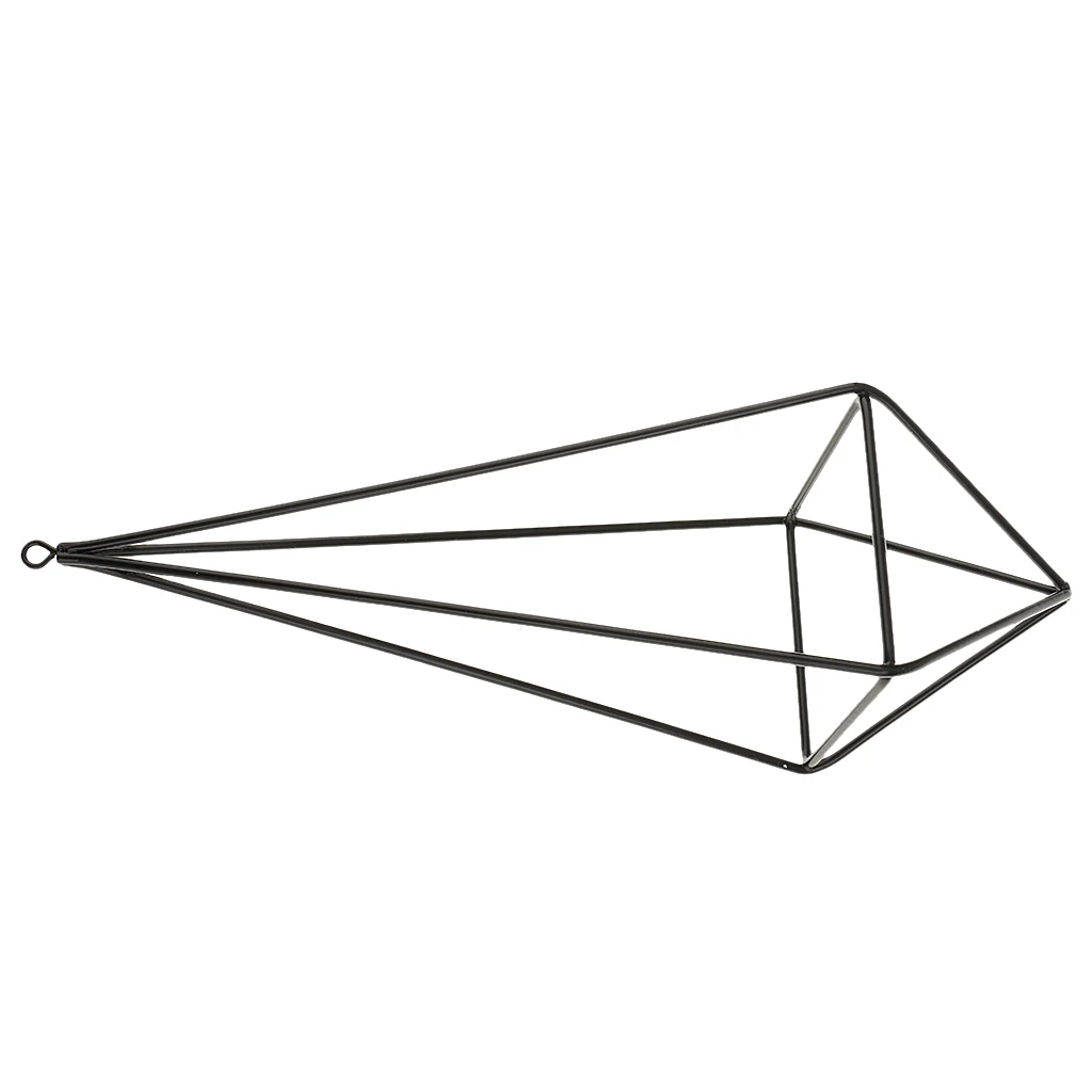 Черный отдельно стоящий подвесной геометрический металлический стеллаж для