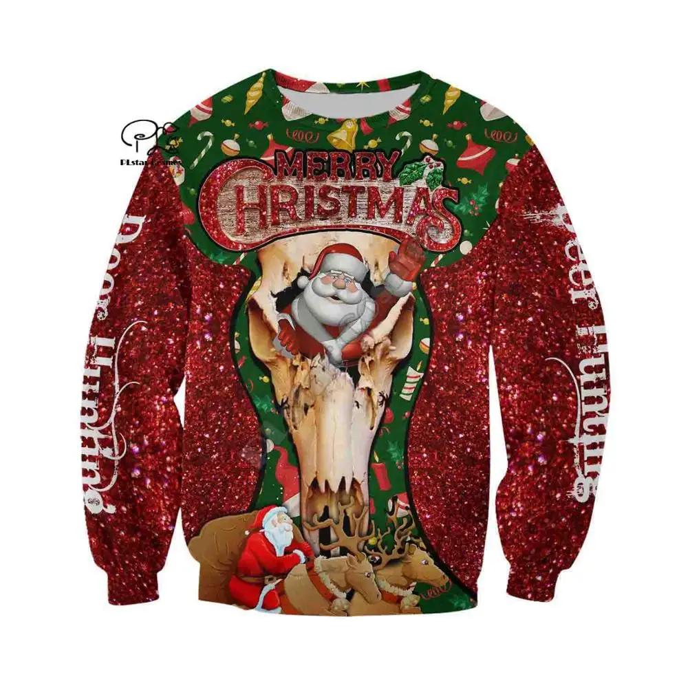 

PLstar Cosmos 3DPrint Merry Christmas Santa Claus Elk Deer Harajuku Streetwear Funny Men Women Zip Hoodies/Sweatshirt/Jacket/a15