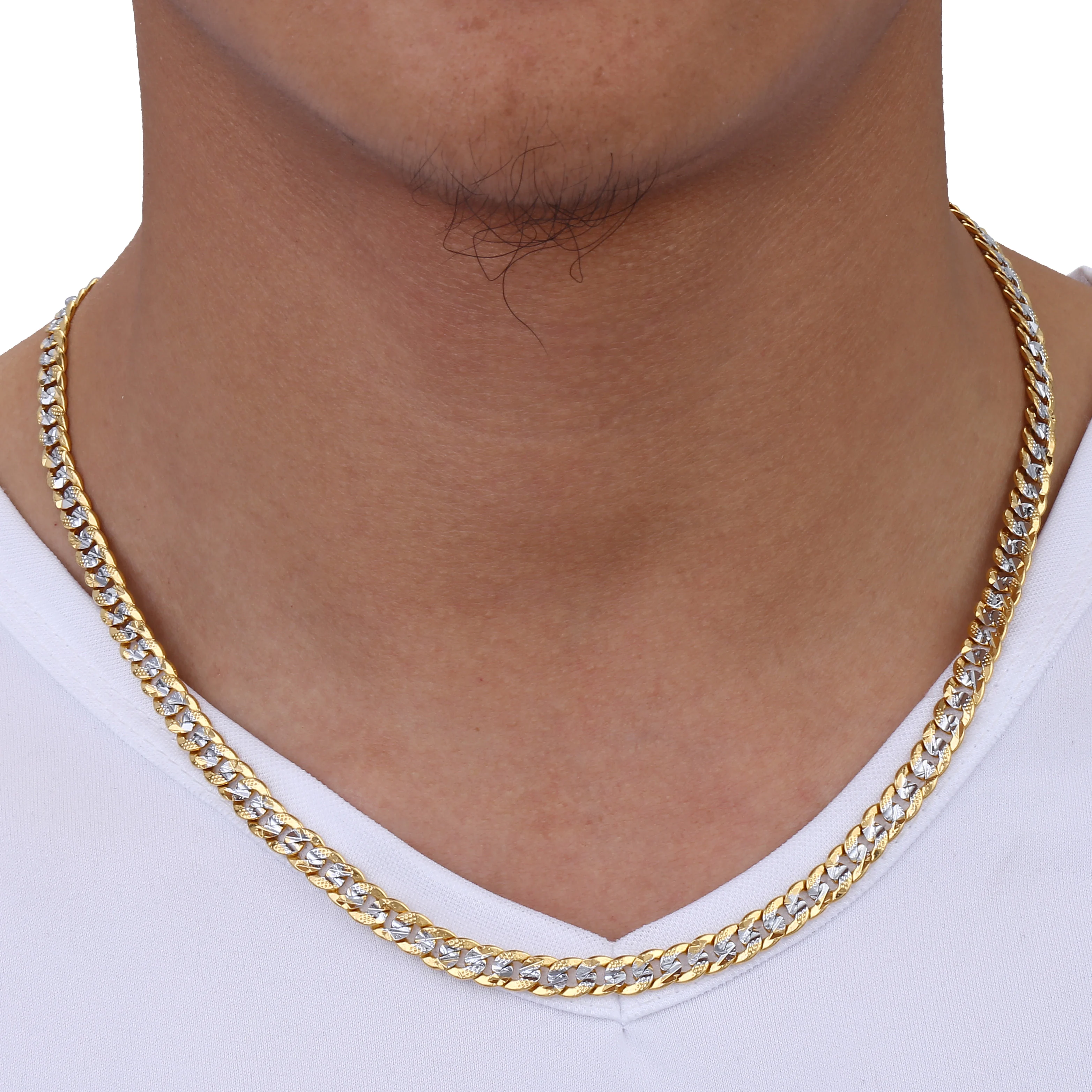 Трендовая золотая цепочка 6 мм для мужчин и женщин ожерелье кубинская трендовый