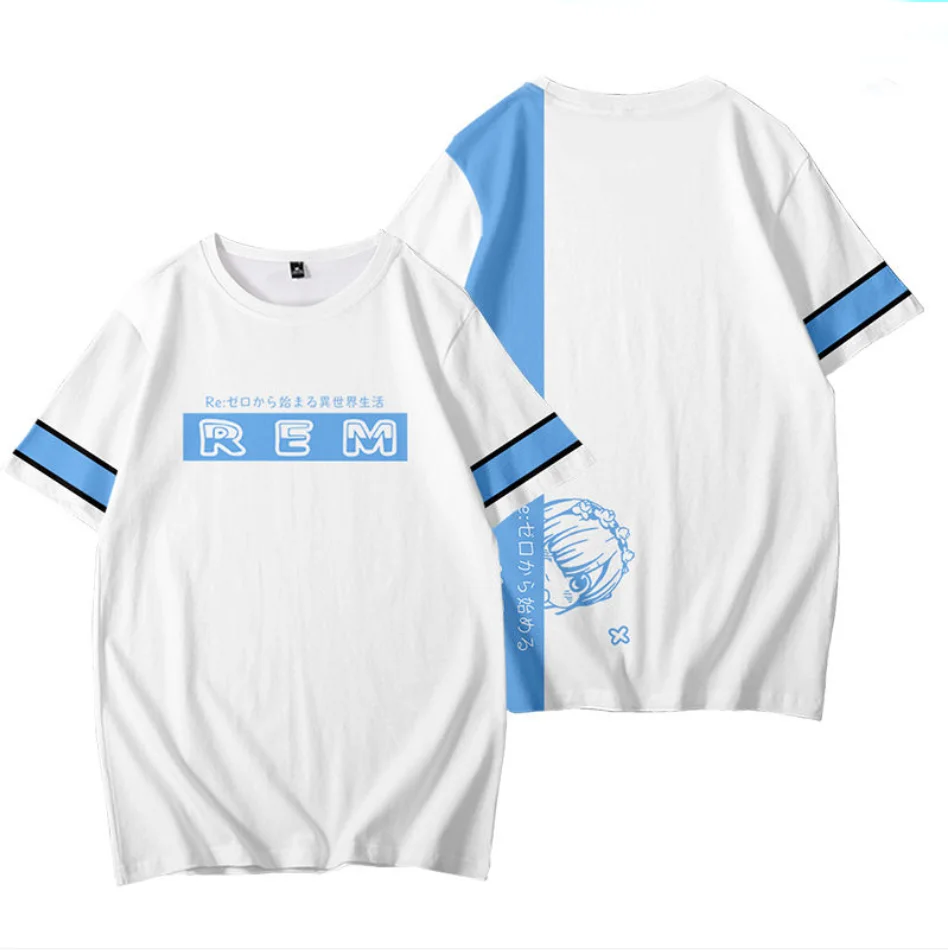 Футболка Мужская/женская с рисунком аниме Life Different World Rem для косплея топы