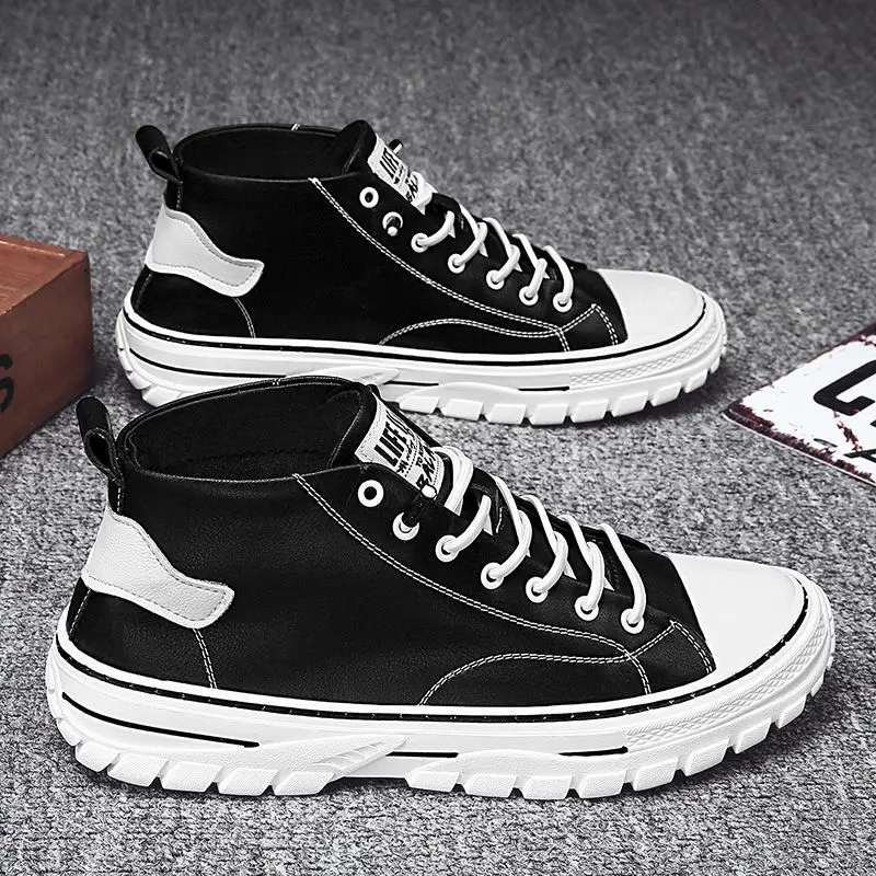 

spring autumn men Canvas Shoes male Fashion Khaki Casual Sneakers Student Casual Shoes High Top boys Gray Vulcanize Shoes