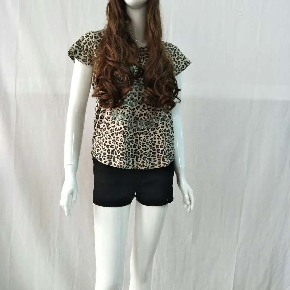 Женская футболка с леопардовым принтом и коротким рукавом | одежда