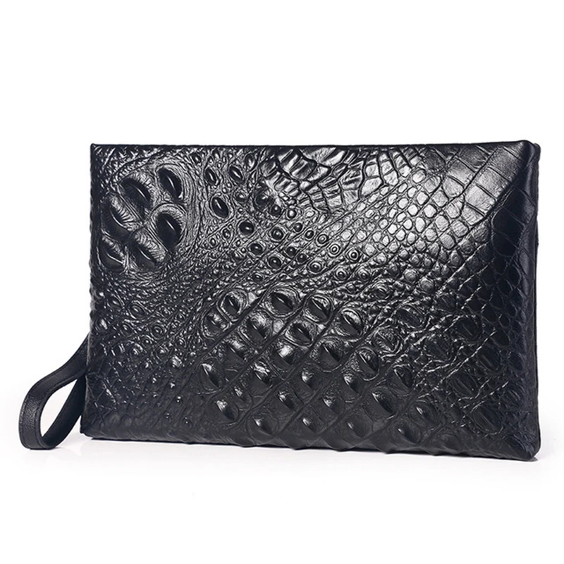 Модная кожаная сумка из воловьей кожи с узором крокодиловая кожа для мужчин