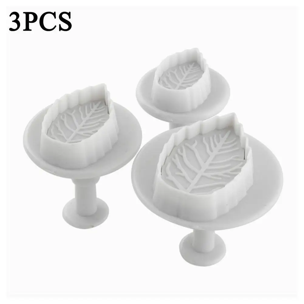 

3Pcs/Set Cake Rose Leaf Plunger Fondant Decorating Cutter Mold Cake Cake Pastry Craft Sugar Cookie Tools Biscuit Decorating W3L2
