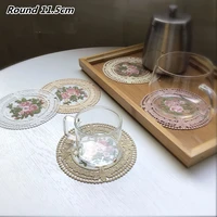 european round coaster wine glass tea set ingredients saucer non slip table mat bar hotel restaurant kitchen decoration pad
